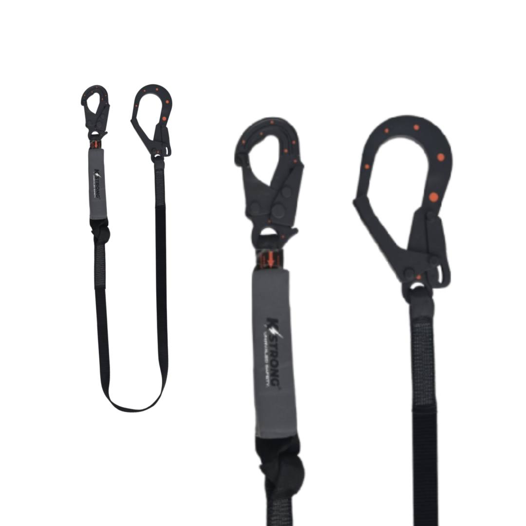KStrong ElectWorX Shock Absorbing Webbing Lanyard with Dielectric 14kV Hook