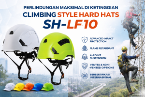 Perlindungan Maksimal untuk Pekerja di Ketinggian dengan Climbing Style Hard Hats SH-LF10