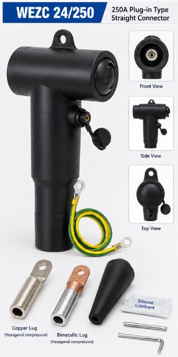 WEZC 24/250 — 250A Plug-in Type Straight Connector