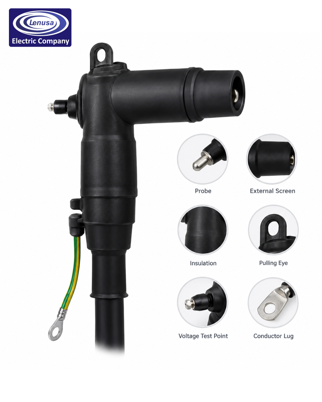 WAZT 25/200, Loadbreak Elbow Connector, 25kV, 200A, Medium Voltage, MV Cable Accessories, EPDM Rubber, Fully Screened, IEEE 386, Loadbreak Connector, Cable Connector, Medium Voltage Equipment